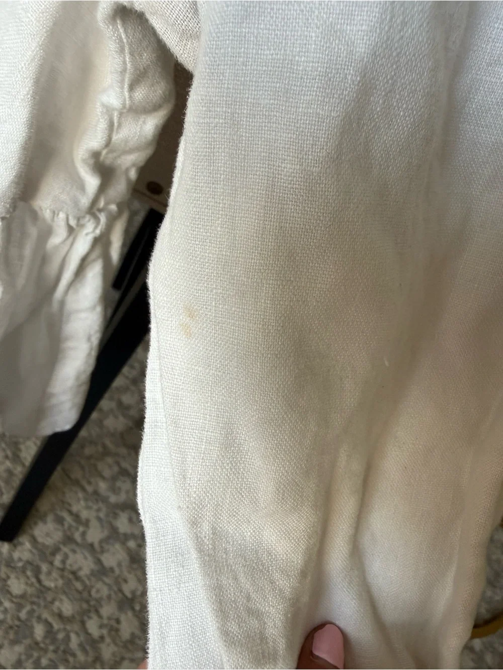 Reformation Abigail 100% Linen Top White Puff Sleeve Lace Up Peplum Size 8